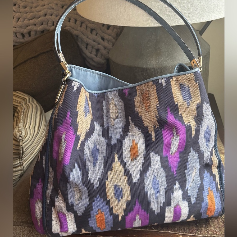 Authentic Coach 1941  jacquard graphic /Leather 3 compartments shoulder bag